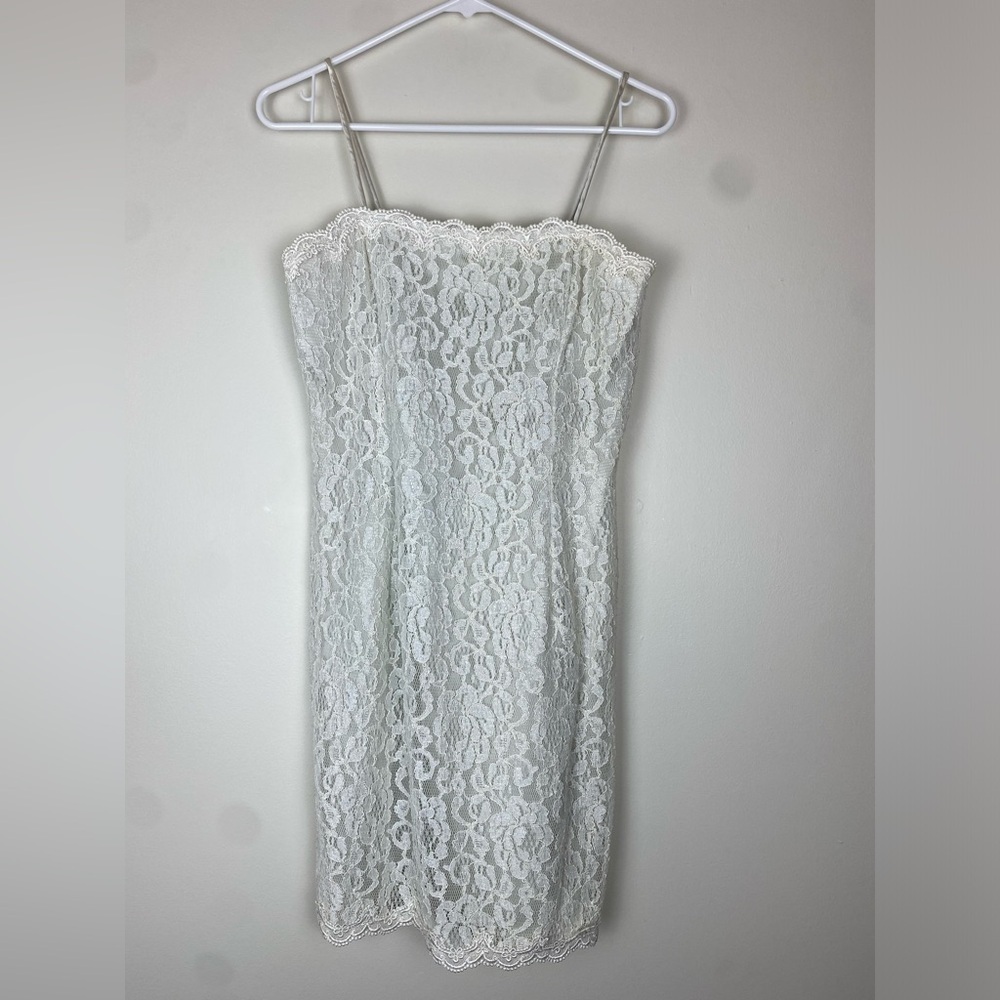 Vintage 80s 90s Deadstock Scott McClintock Gunne Sax White Mini Bridal Dress 6 - Picture 3 of 9